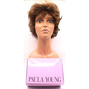 Paula Young Trisha Wig Color 8 AVG Golden Brown Brunette Short Wavy A5512 w/ Box